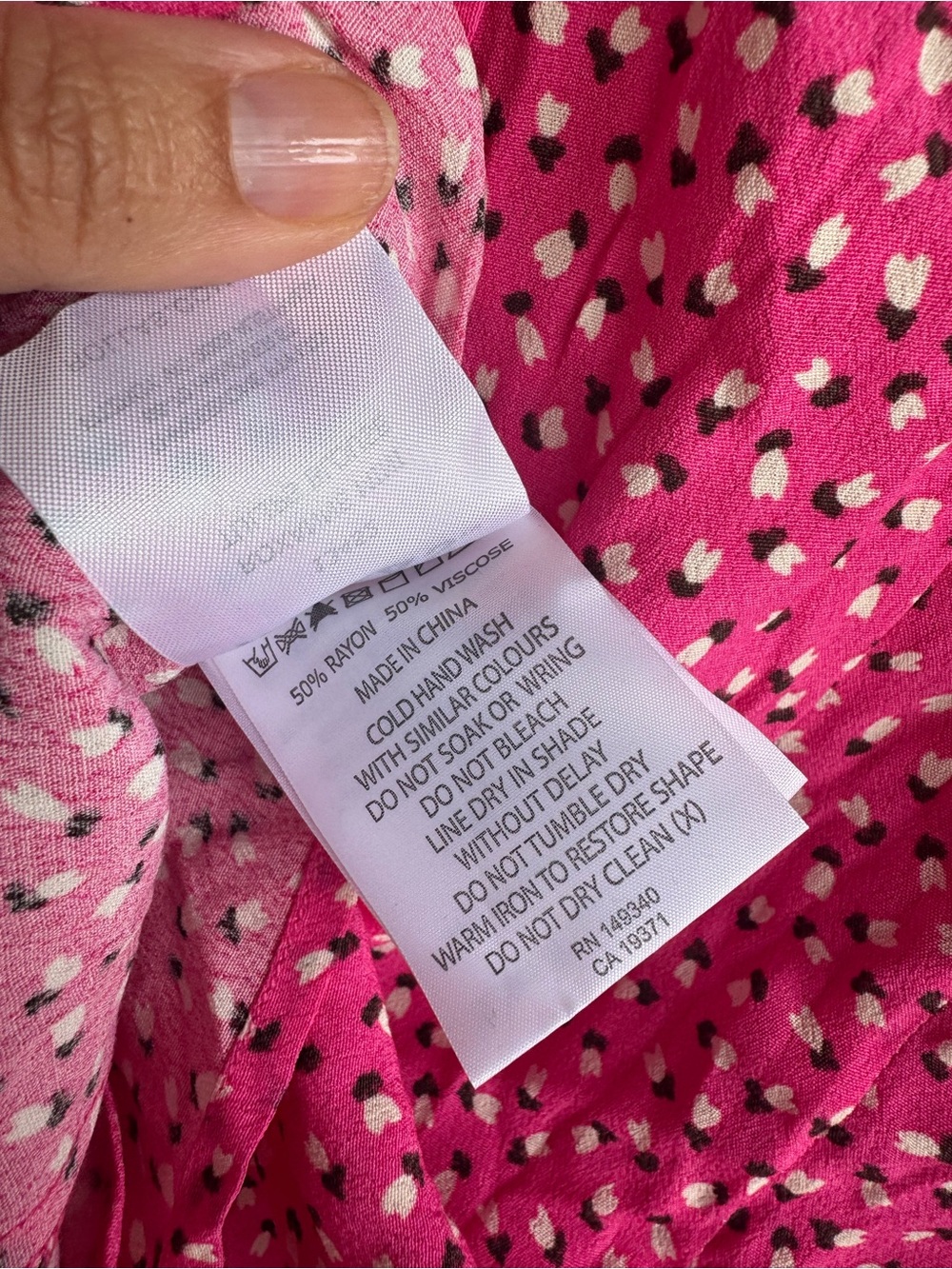 Rolla’s Roxanne Mini Tulips Blouse Medium Hot Pink Floral Feminine Boho 90s Y2K - Picture 8 of 9